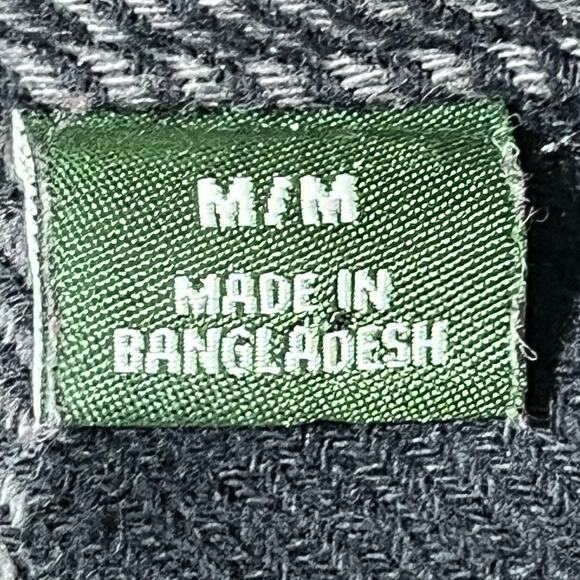 Orvis Men’s Medium Black Maroon Heavy Flannel Long Sleeve Button Front Shirt - Picture 4 of 11